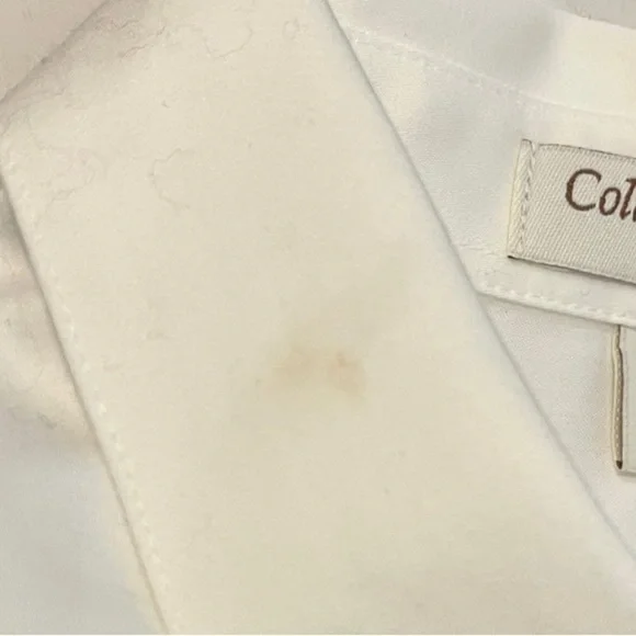 NewColdwater Creek Medium 10-12 White Oxford Button Down with Burgundy Cardigan - Picture 16 of 16